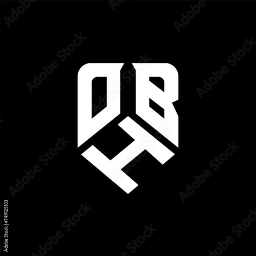 OHB letter logo design on black background. OHB creative initials letter logo concept. OHB letter design.
 photo