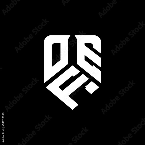 OFE letter logo design on black background. OFE creative initials letter logo concept. OFE letter design.
