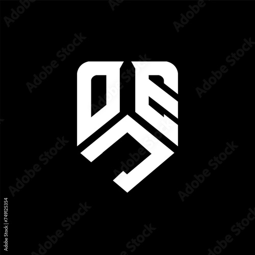OJE letter logo design on black background. OJE creative initials letter logo concept. OJE letter design.
 photo