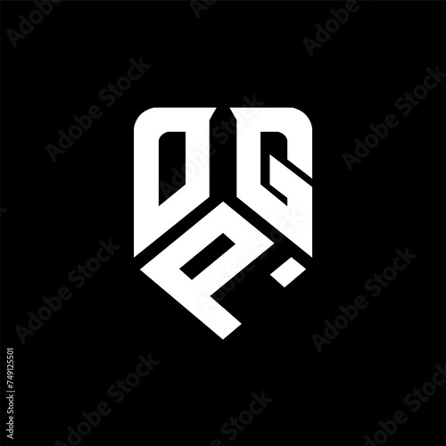 OPG letter logo design on black background. OPG creative initials letter logo concept. OPG letter design.
 photo