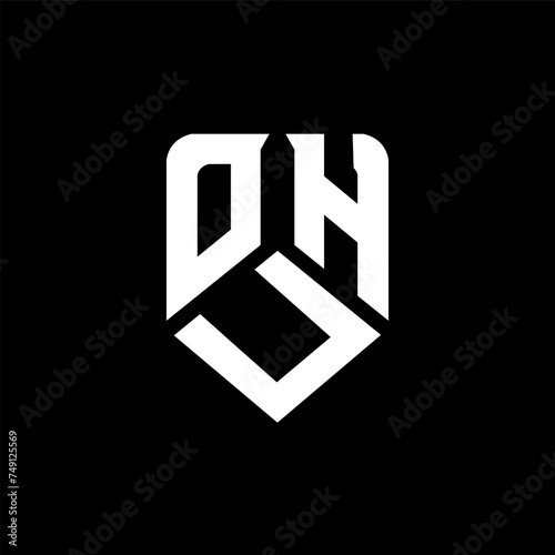 OUH letter logo design on black background. OUH creative initials letter logo concept. OUH letter design.
 photo