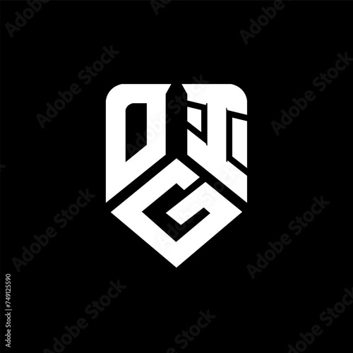 OGI letter logo design on black background. OGI creative initials letter logo concept. OGI letter design.
 photo