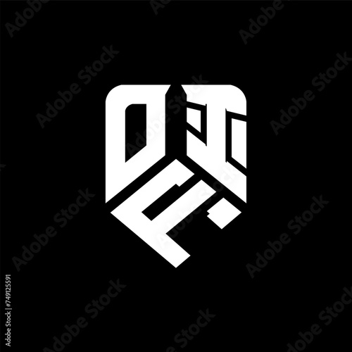 OFI letter logo design on black background. OFI creative initials letter logo concept. OFI letter design.
 photo