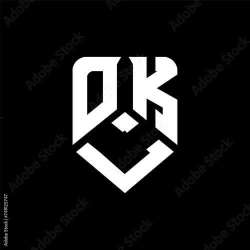 OLK letter logo design on black background. OLK creative initials letter logo concept. OLK letter design.
 photo