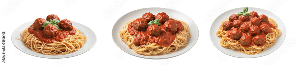 set of spaghetti meat balls isolated on transparent background set of spaghetti meat balls isolated on transparent background