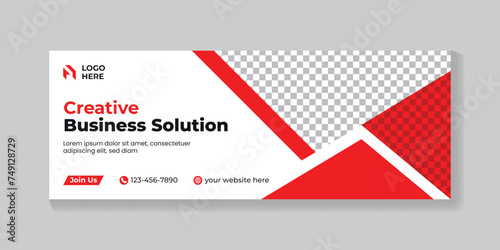 Professional creative business solution facebook cover design and corporate web banner template
