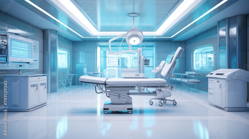 Medical devices equipment in modern operating room