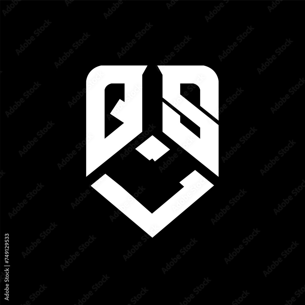 QLS letter logo design on black background. QLS creative initials letter logo concept. QLS letter design.
