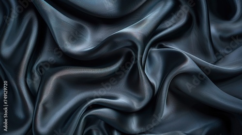 Black gray satin dark fabric texture luxurious shiny that is abstract silk cloth background 