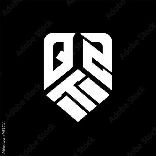 QTZ letter logo design on black background. QTZ creative initials letter logo concept. QTZ letter design.
 photo