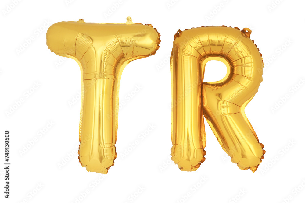 Gold Letters TR on isolated background Gold Letters TR on isolated background