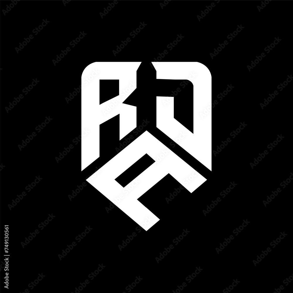 Obraz premium RAD letter logo design on black background. RAD creative initials letter logo concept. RAD letter design. 