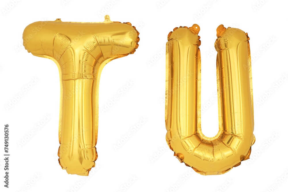 Fototapeta premium Gold Letters TU on isolated background.png