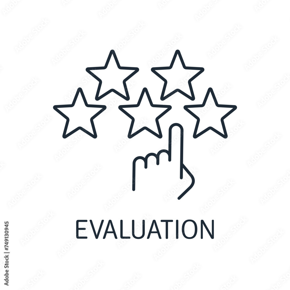 Please evaluate the service. User and client feedback.  Vector linear icon isolated on white background.