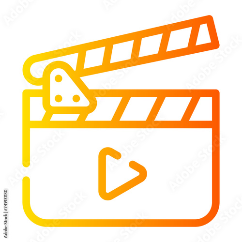 clapperboard Line Gradient Icon