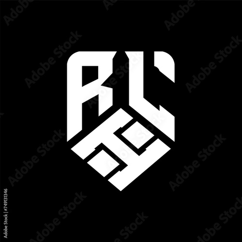 RIL letter logo design on black background. RIL creative initials letter logo concept. RIL letter design.
 photo