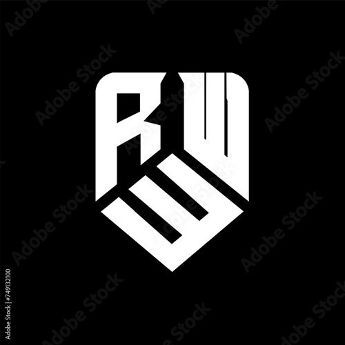 RWW letter logo design on black background. RWW creative initials letter logo concept. RWW letter design.
 photo