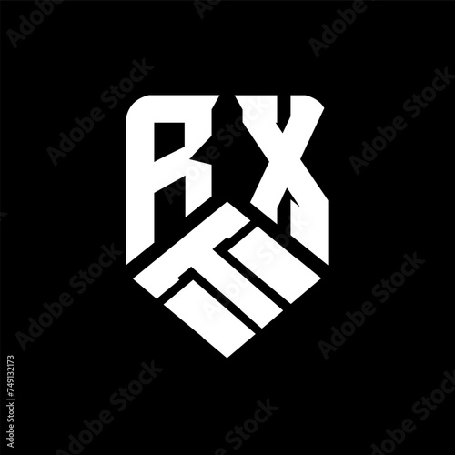 RTX letter logo design on black background. RTX creative initials letter logo concept. RTX letter design.
 photo