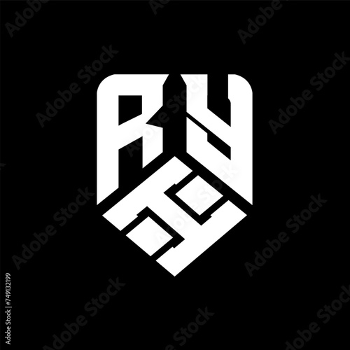RIY letter logo design on black background. RIY creative initials letter logo concept. RIY letter design.
 photo