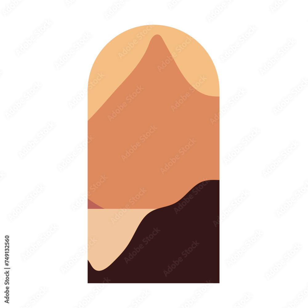 Boho Shape Silhouette Landscape Background Template Boho Shape Silhouette Landscape Background Template