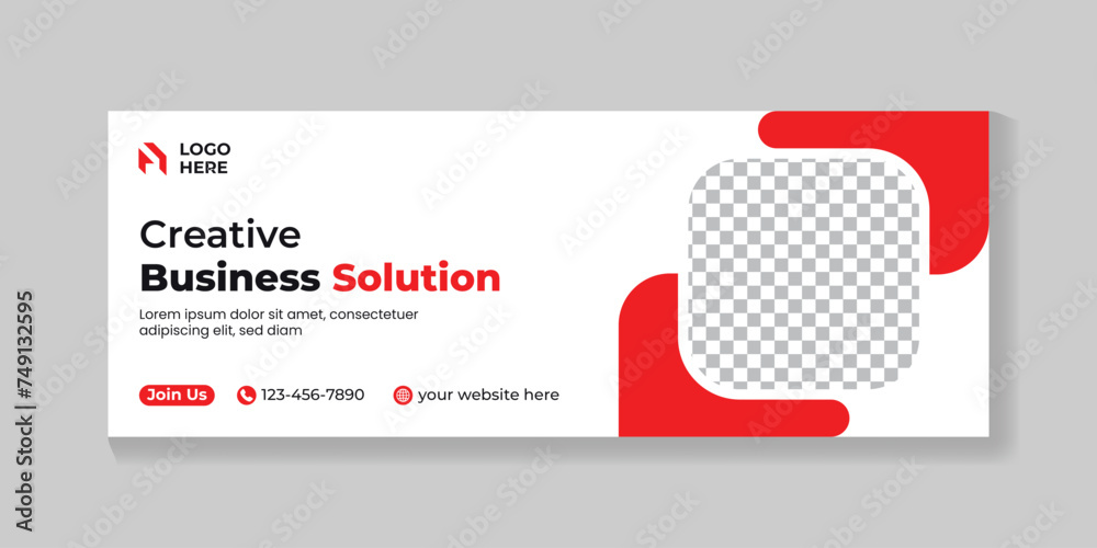 Creative business solution facebook cover design and corporate web banner template Creative business solution facebook cover design and corporate web banner template