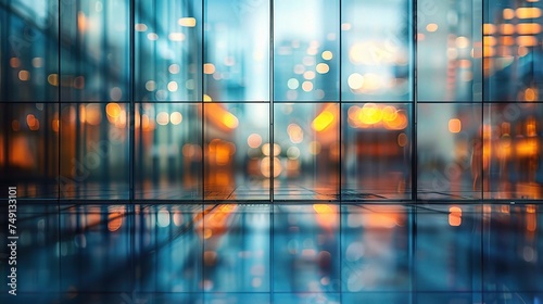 Blurred abstract grey glass wall from building background