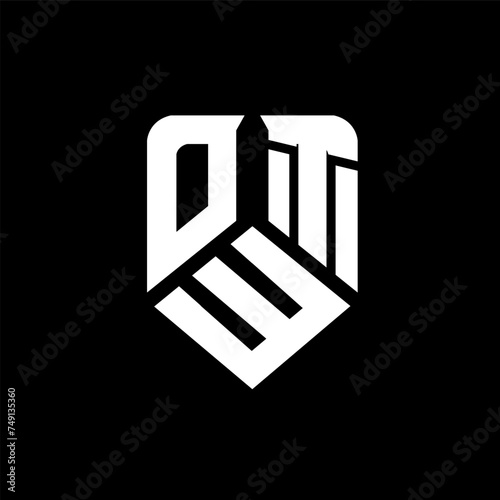 OWT letter logo design on black background. OWT creative initials letter logo concept. OWT letter design.
 photo