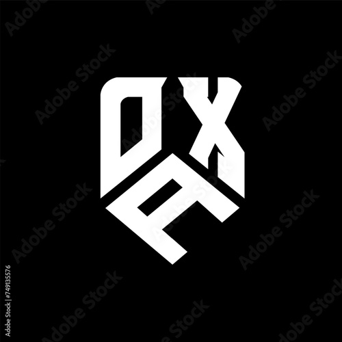 OAX letter logo design on black background. OAX creative initials letter logo concept. OAX letter design.
 photo