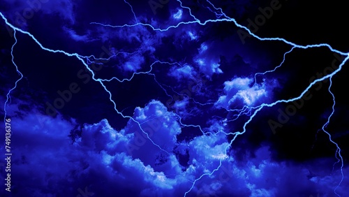 lightning in the night sky