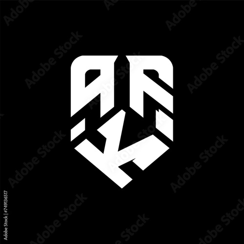 qRF letter logo design on black background. qRF creative initials letter logo concept. qRF letter design.
 photo