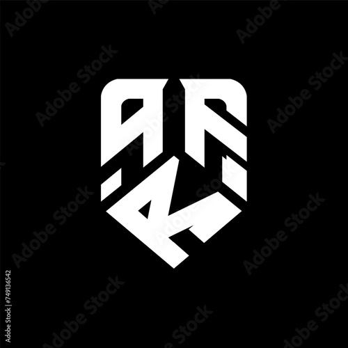 qRF letter logo design on black background. qRF creative initials letter logo concept. qRF letter design.
 photo