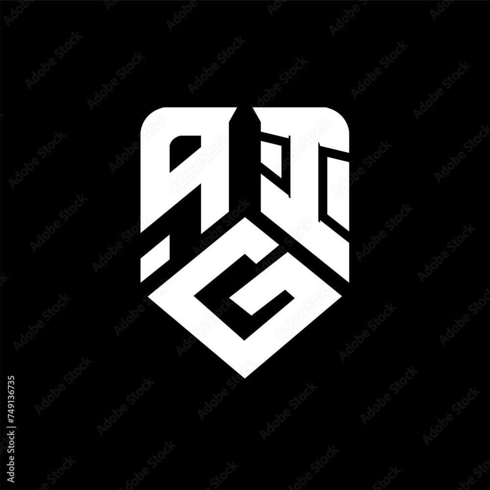 qGI letter logo design on black background. qGI creative initials letter logo concept. qGI letter design.

