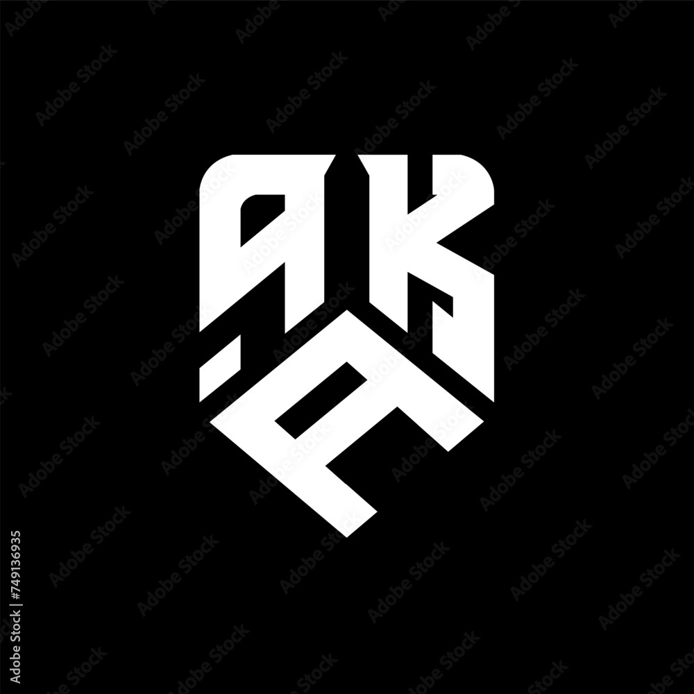 qAK letter logo design on black background. qAK creative initials letter logo concept. qAK letter design.
