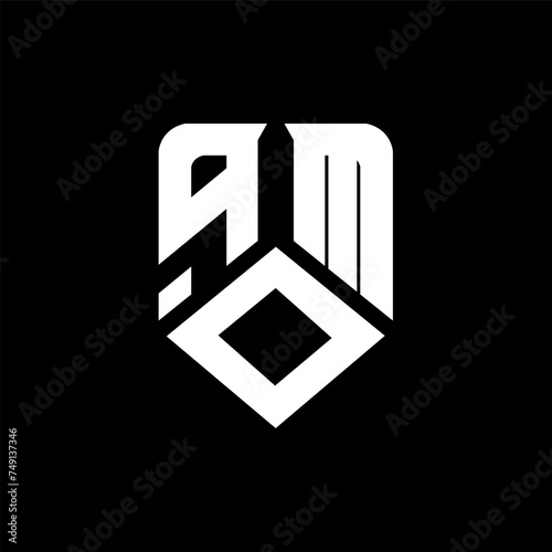 qOM letter logo design on black background. qOM creative initials letter logo concept. qOM letter design.
 photo