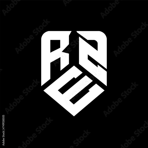 REZ letter logo design on black background. REZ creative initials letter logo concept. REZ letter design.
 photo