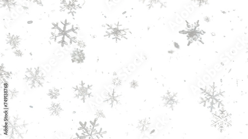 Scattered Snowflakes on a Black Canvas, Winter's Microcosm, Generative AI