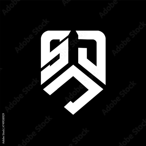 SJD letter logo design on black background. SJD creative initials letter logo concept. SJD letter design.
 photo