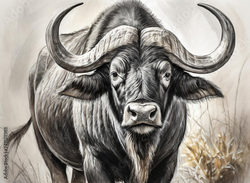 Cape buffalo canvas art 
