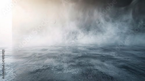 concrete floor and smoke background. © INK ART BACKGROUND