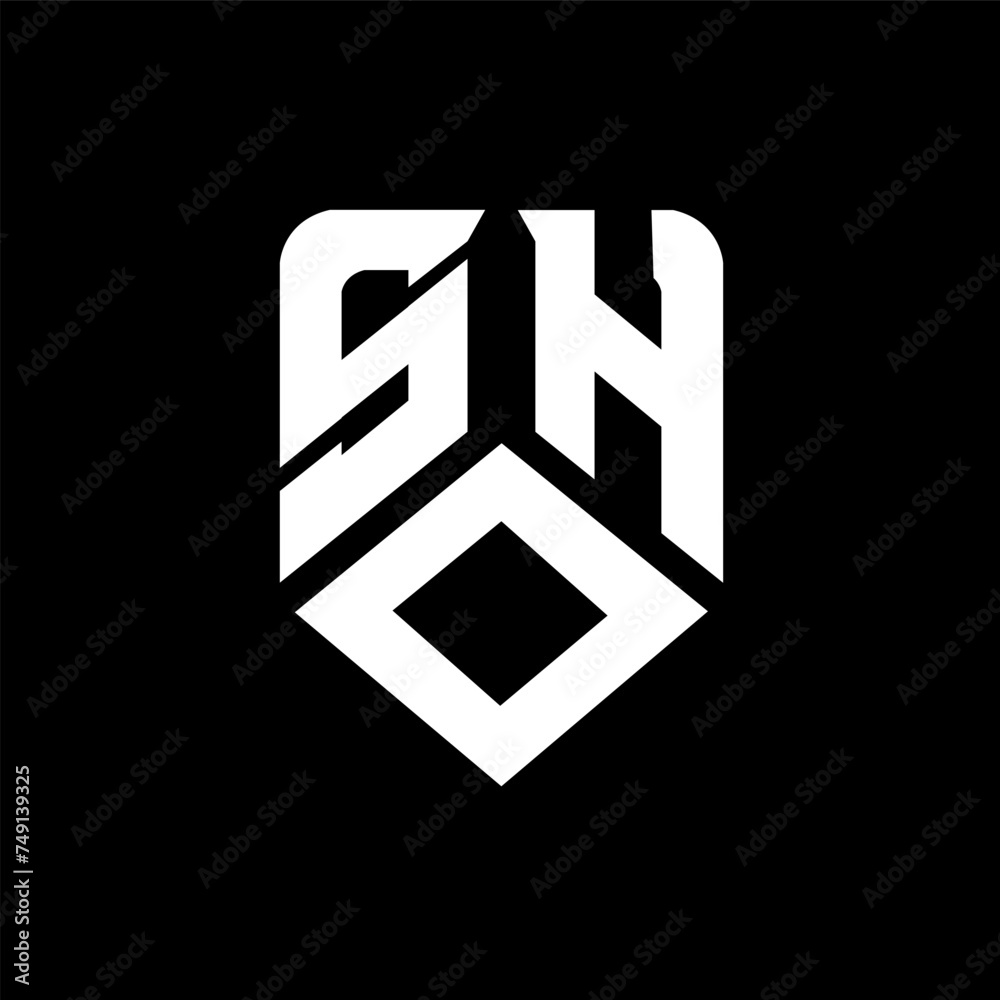 SOH letter logo design on black background. SOH creative initials letter logo concept. SOH letter design.
