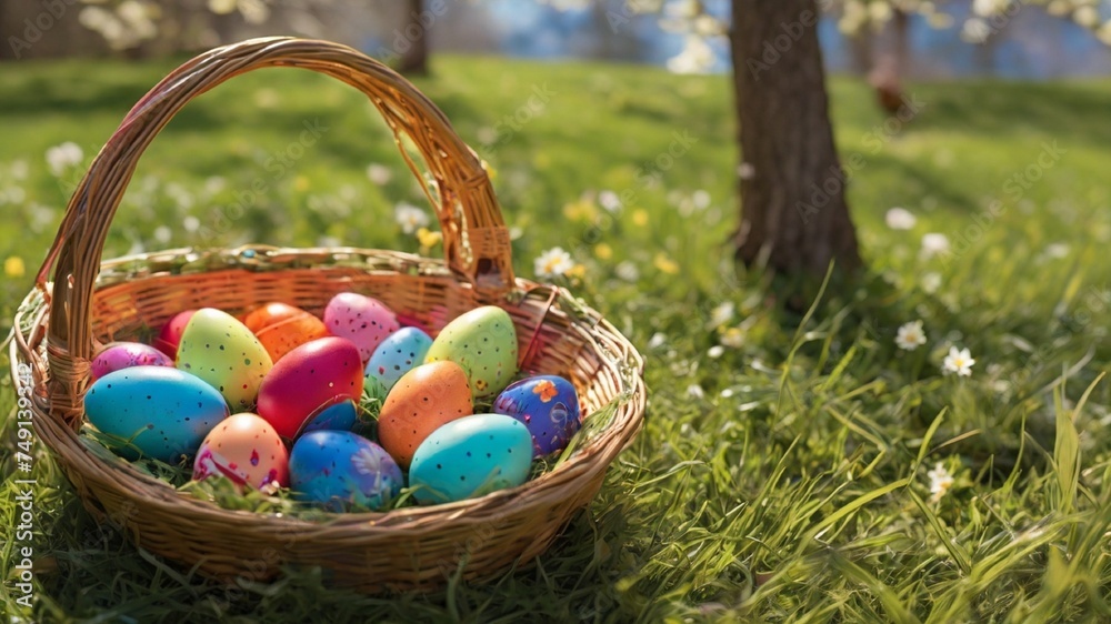 basket with eggs