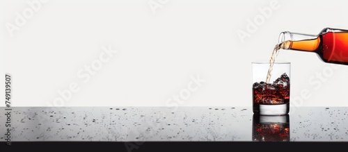 A cold whiskey drink with ice cubes provides a pleasant warmth on a party night.