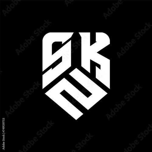 SZK letter logo design on black background. SZK creative initials letter logo concept. SZK letter design.
 photo