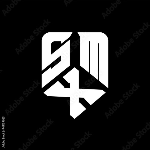 SXM letter logo design on black background. SXM creative initials letter logo concept. SXM letter design.
 photo