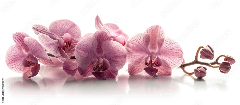 Beautiful pink orchid isolated on white