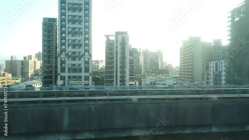 Taipei, Taiwan, Republic of China, 01 19 2024:  Taipei city (in Republic of China, Taiwan) landscape and mountain seen from high speed train