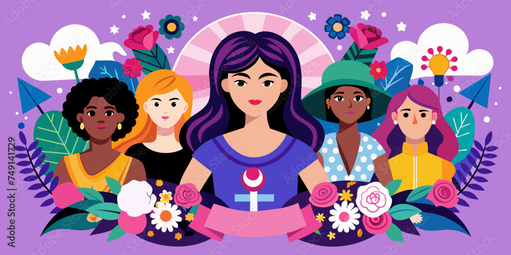 March 8th Women's Day Celebration: Empowering Faces Graphic, 8 march, multiple women faces. March 8th Women's Day Celebration: Empowering Faces Graphic, 8 march, multiple women faces.