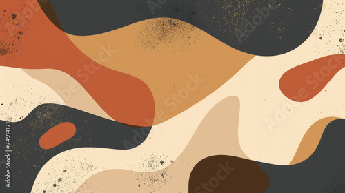 Neo Memphis style abstract background with a contemporary and rustic look with a mix of multicolor, khaki and taupe