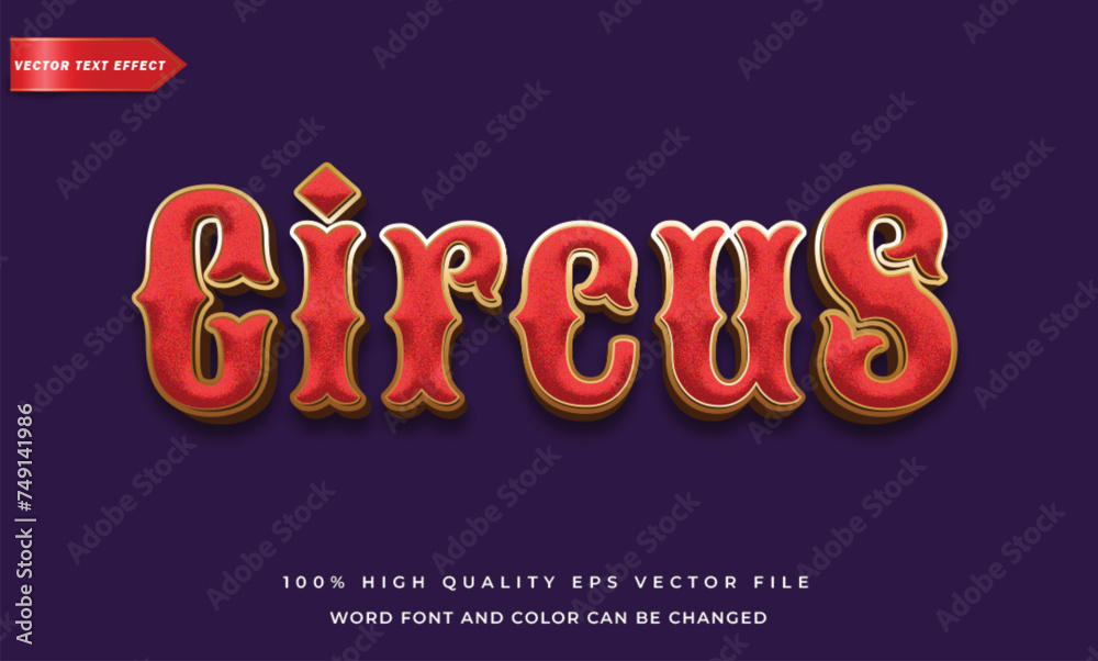 Editable circus text effect
