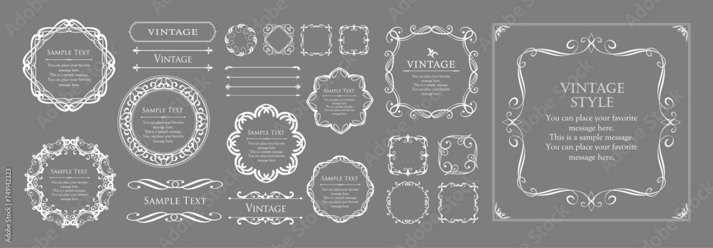 ビンテージなフレームデザインセット